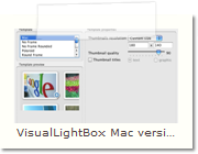 Web Photo Gallery Mac version - Thumnails Tab